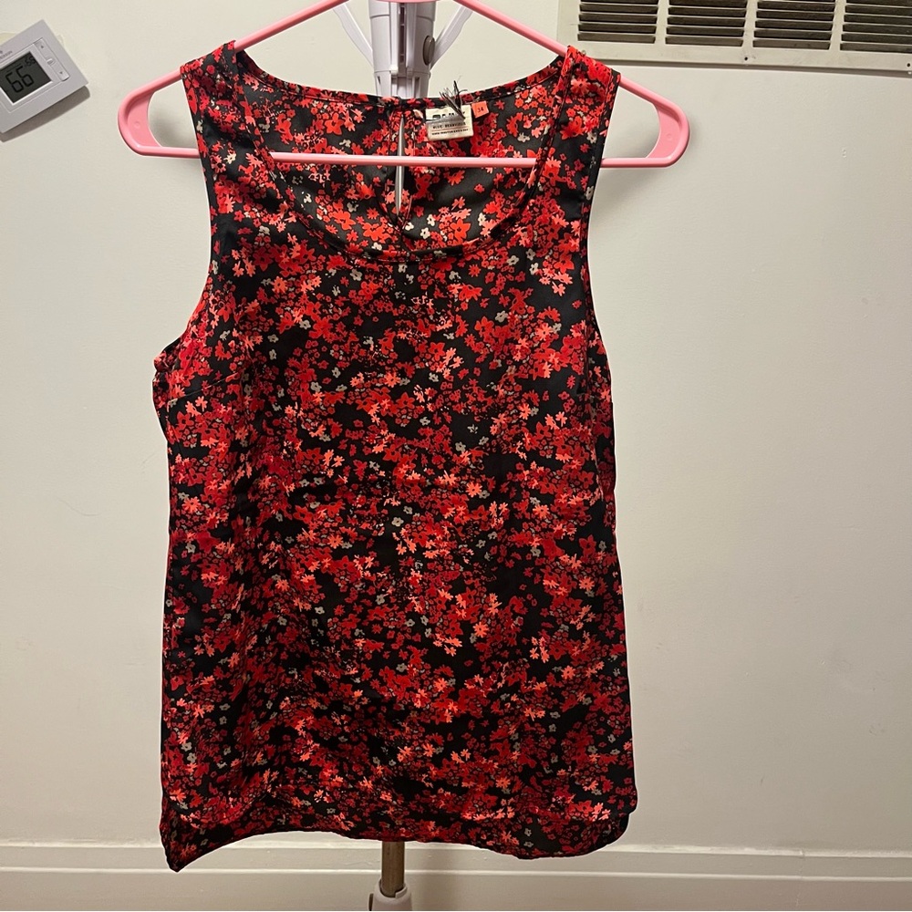 Only Red and Black Floral Tank Top XS